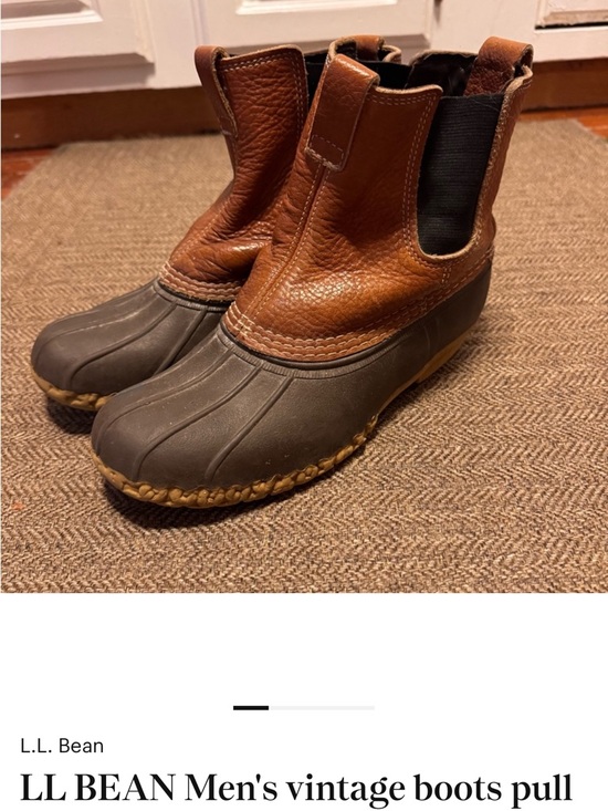 L.L. Bean bean boots Chelsea Brown Leather Duck Boots men’s size 8 - Picture 6 of 6